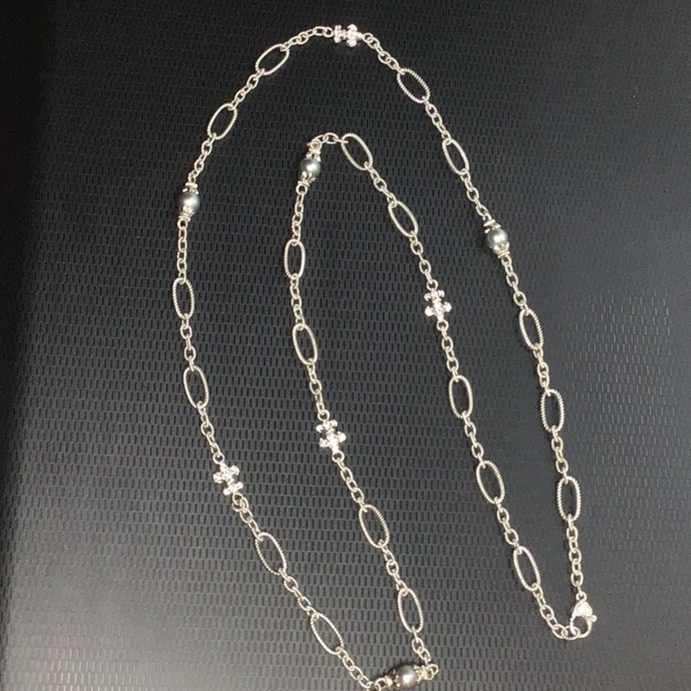 Judith Ripka Fleur di Lis And Pearl Necklace